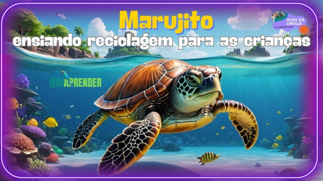 Projeto Ecoaprender - Marujito ensiando reciclagem para as crianças