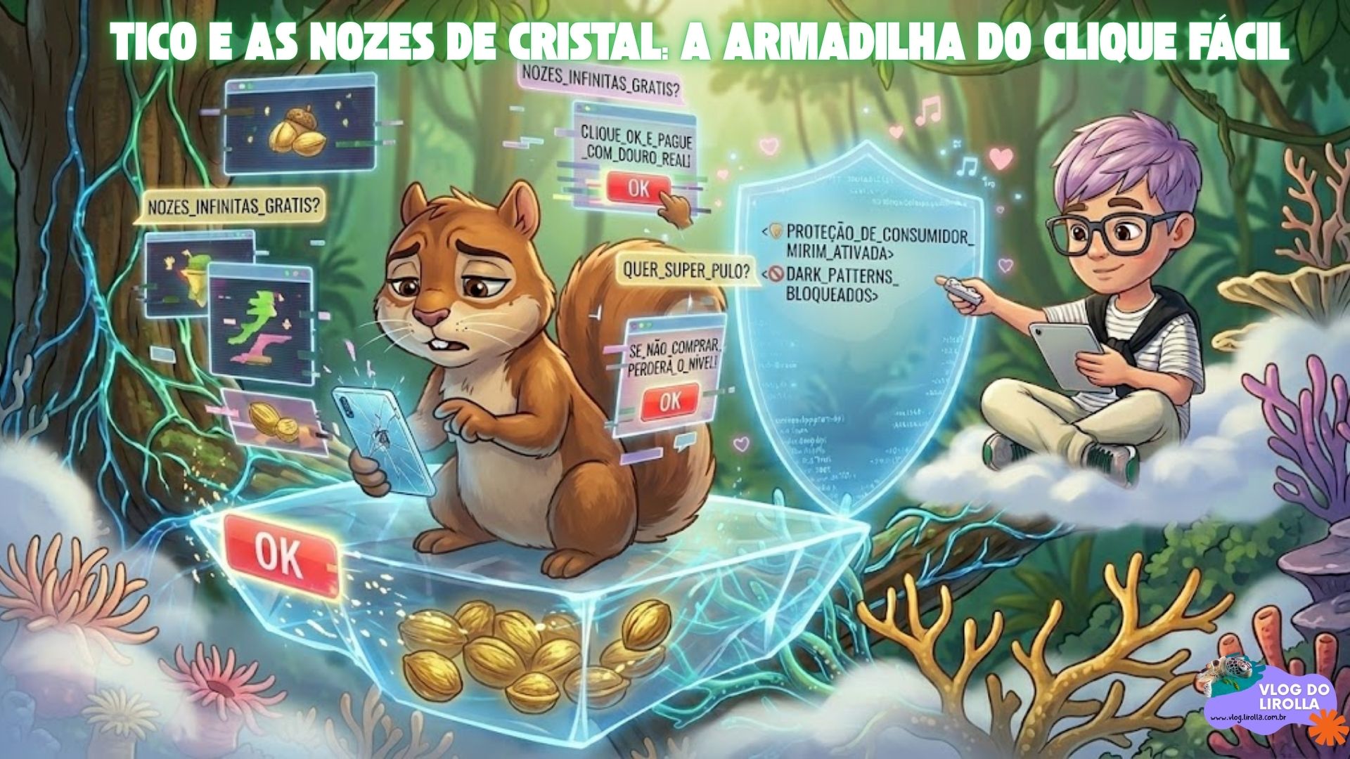 Tico e as Nozes de Cristal A Armadilha do Clique Fácil
